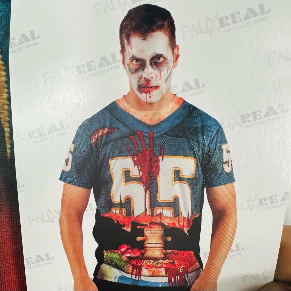 faux Real men’s realistic walking zombie novelty shirts sizes